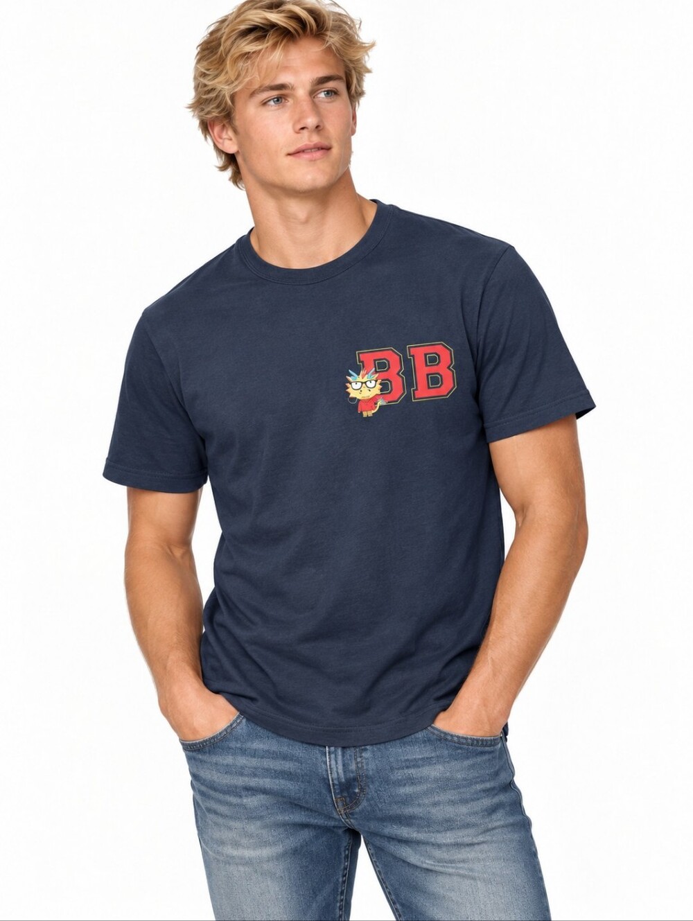 Brooks Brothers Red Fleece BB Dragon Graphic T-Shirt L NWT Navy Blue